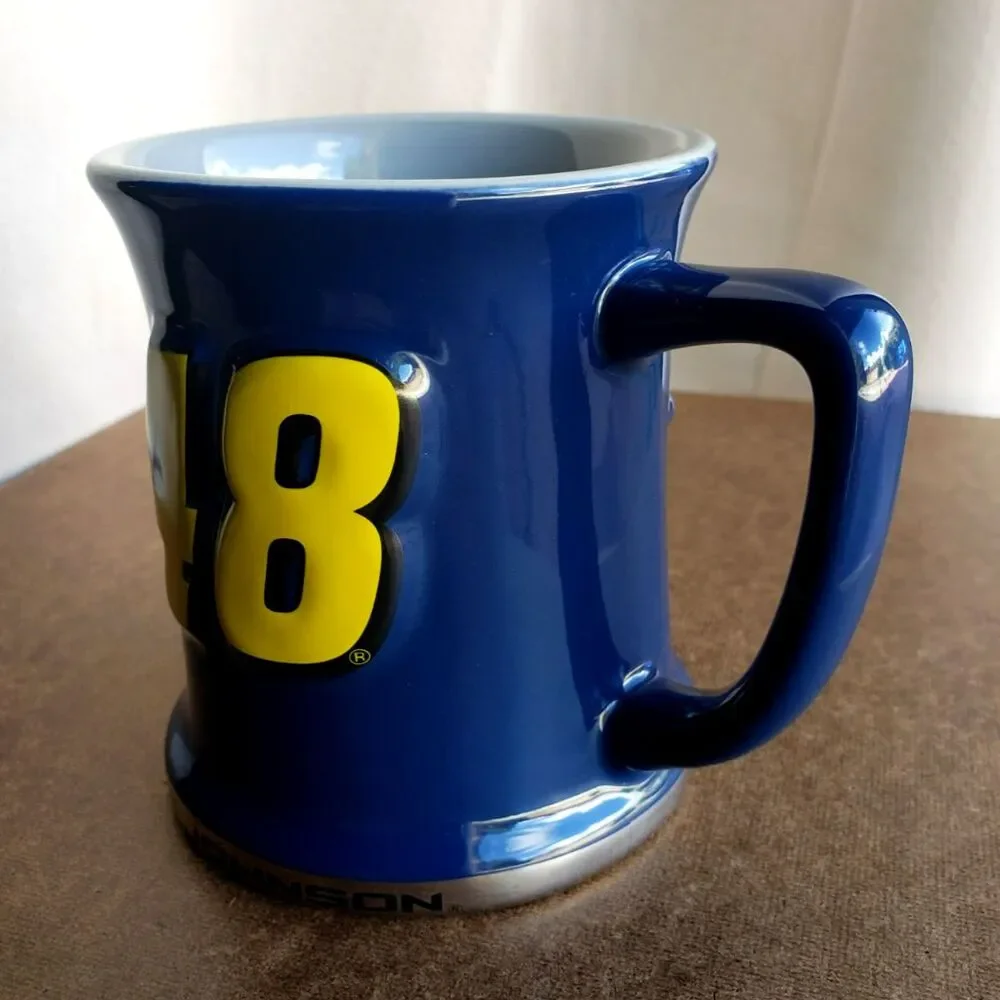 2007 JIMMIE JOHNSON #48 Blue RELIEF CERAMIC MUG 15 oz NASCAR Racing Team NEW NOS